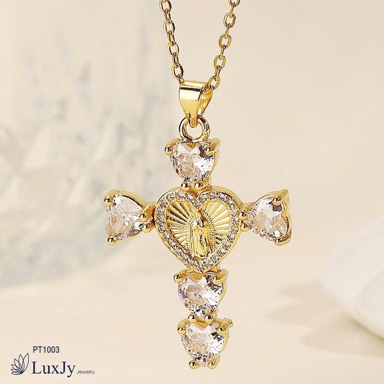 Mặt dây chuyền Thánh giá đính đá cao cấp - PT1003