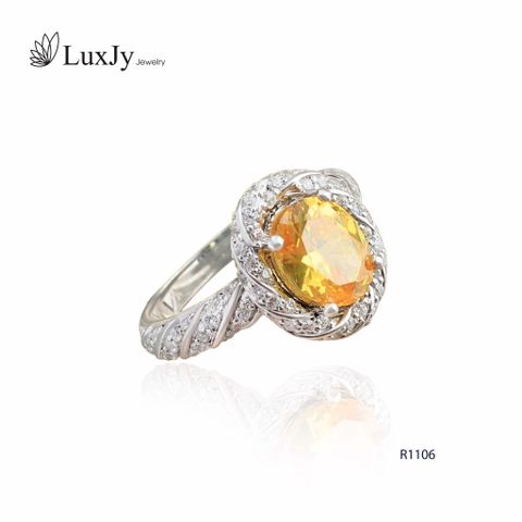  Nhẫn nữ đính đá Citrine - R1106 