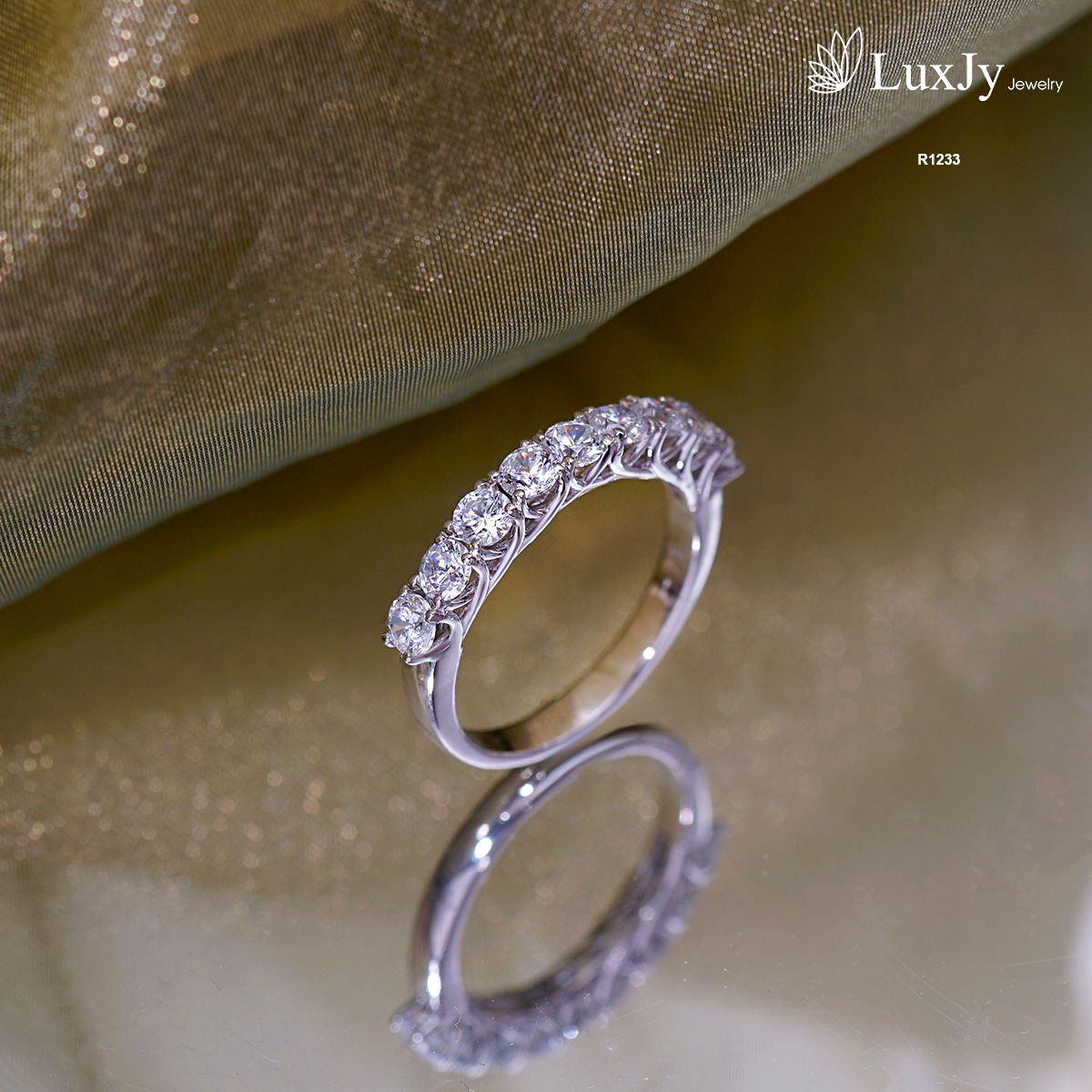 Nhẫn nữ đính Kim cương Moissanite - R1233