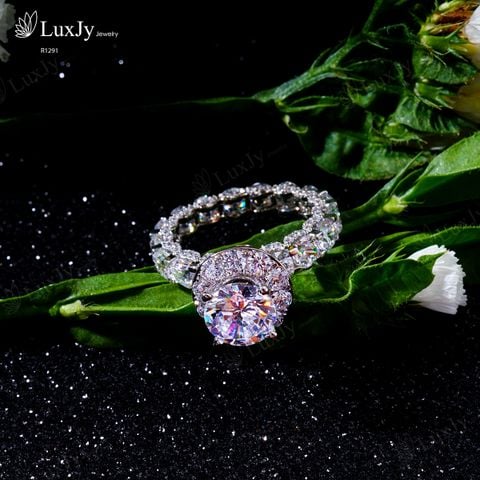  Nhẫn vàng nữ đính Kim cương Moissanite R1291 