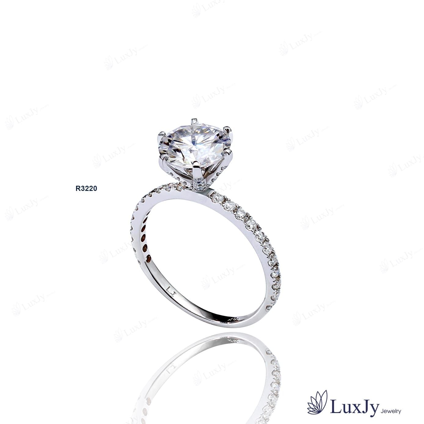 Nhẫn đính Kim cương Moissanite - R3220