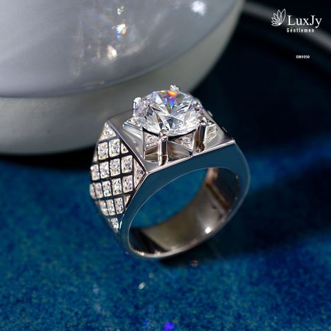  Nhẫn vàng Nam đính Kim cương Moissanite RN1050 