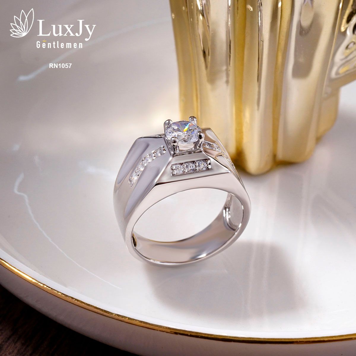 Nhẫn vàng Nam đính đá RN1057