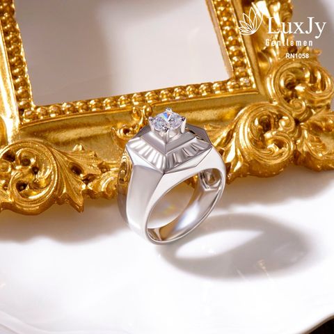  Nhẫn vàng Nam đính đá/đính Kim cương Moissanite RN1058 