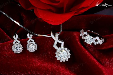  Bộ trang sức đính Kim cương Moissanite - S3265 