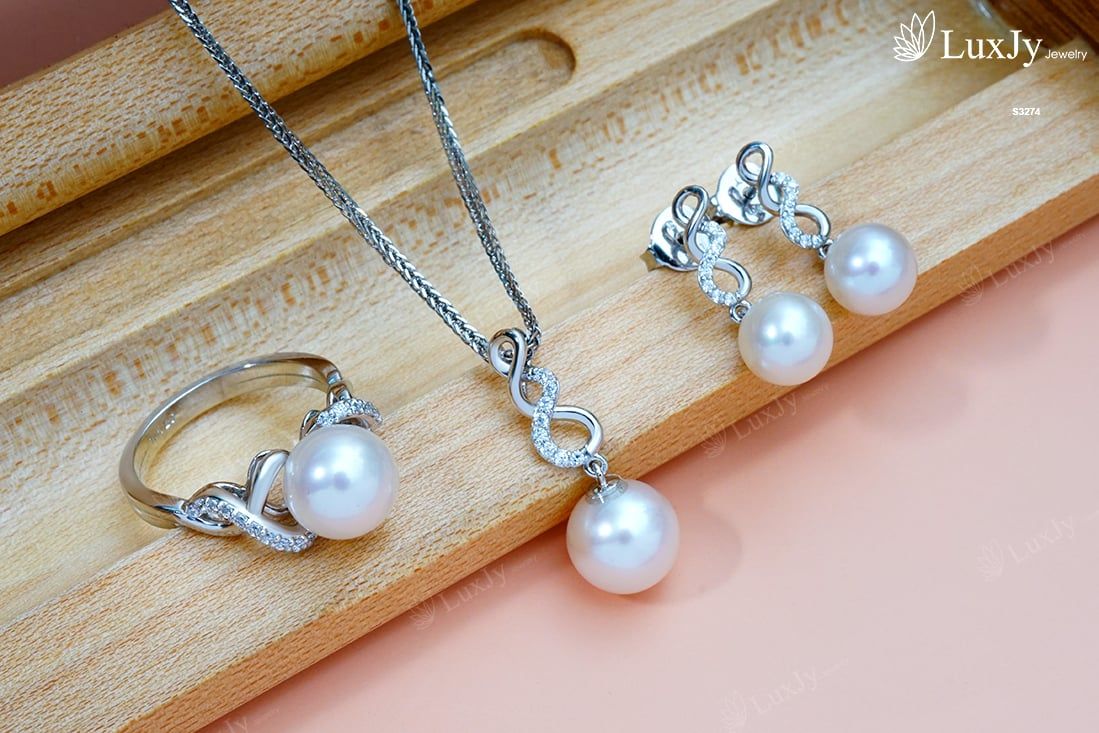 Bộ trang sức nữ đính ngọc trai nước ngọt - S3274