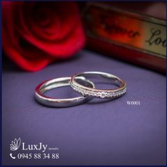 Nhẫn cưới vàng đính đá/kim cương tự nhiên - W0001
