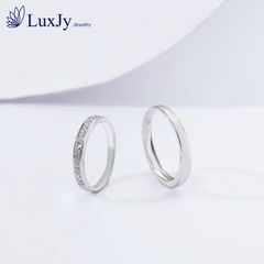 Nhẫn cưới vàng đính đá/kim cương tự nhiên - W0001