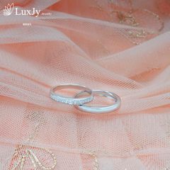 Nhẫn cưới vàng đính đá/kim cương tự nhiên - W0001