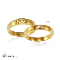 Nhẫn cưới vàng đính đá - W0003