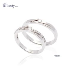 Nhẫn cưới vàng đính đá - W0011