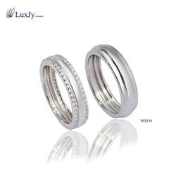 Nhẫn cưới vàng đính đá - W0036