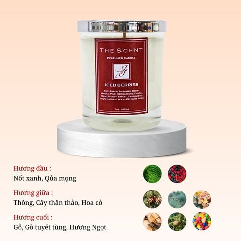 Nến thơm Iced Berries 6 - Nến thơm cao cấp, nến thơm xông phòng, giúp thư giãn thương hiệu The Scent