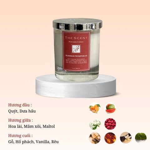 Nến thơm Summer Nympheas 15 - Nến thơm cao cấp, nến xông phòng, giúp ngủ ngon The Scent