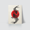 KOI - TWO BLACK FISH WITH RED SUN