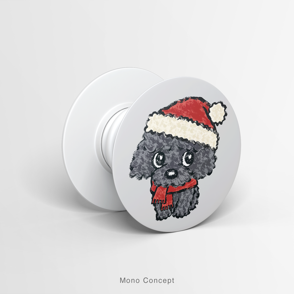 PETS - BLACK POODLE & RED HAT