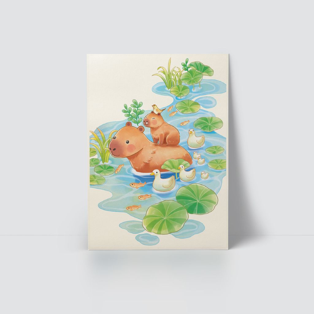 CAPYBARA - PEACEFUL LAKE