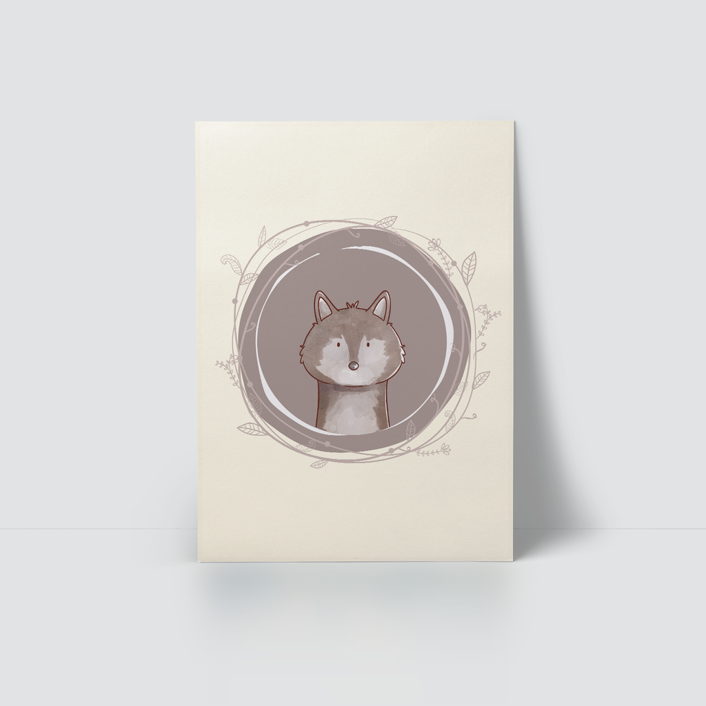 CUTE ANIMALS IN WATERCOLOR - WOLF