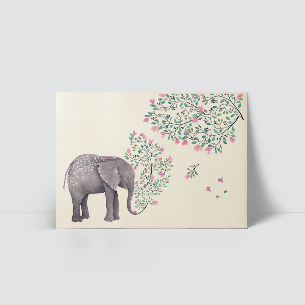 WILD ANIMALS IN WATERCOLOR - ELEPHANT