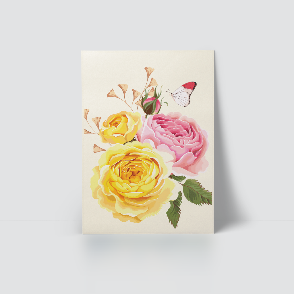 IT'S FEMININE IT'S ROSE - PINK & YELLOW ROSES