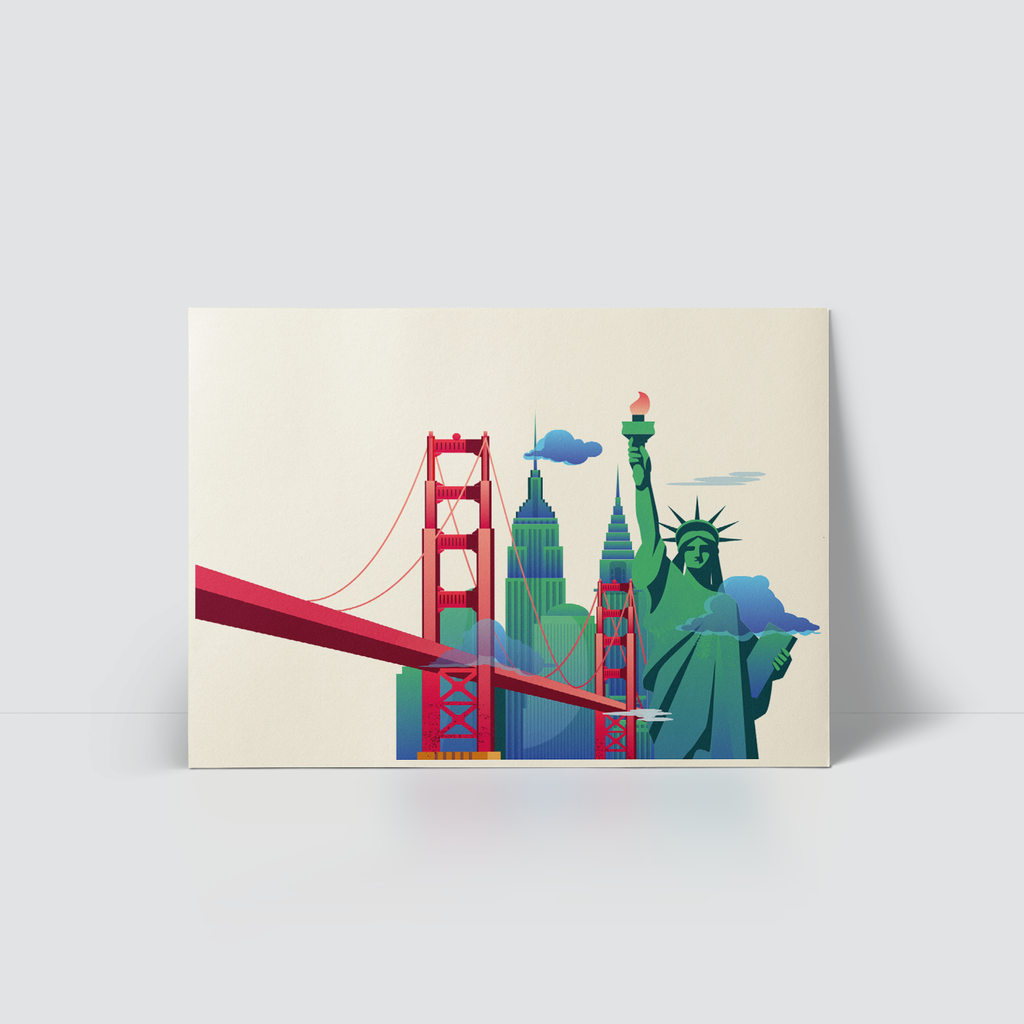 COLORFUL BOARDING PASS - USA