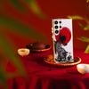 KOI - BLACK FISH AND RED SUN