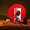 KOI - BLACK FISH AND RED SUN
