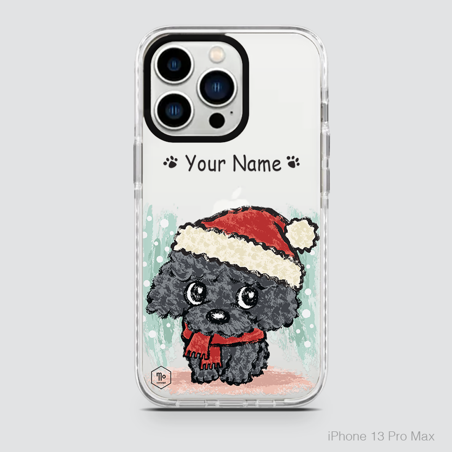 PETS - BLACK POODLE & RED HAT