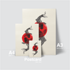 KOI - TWO BLACK FISH WITH RED SUN
