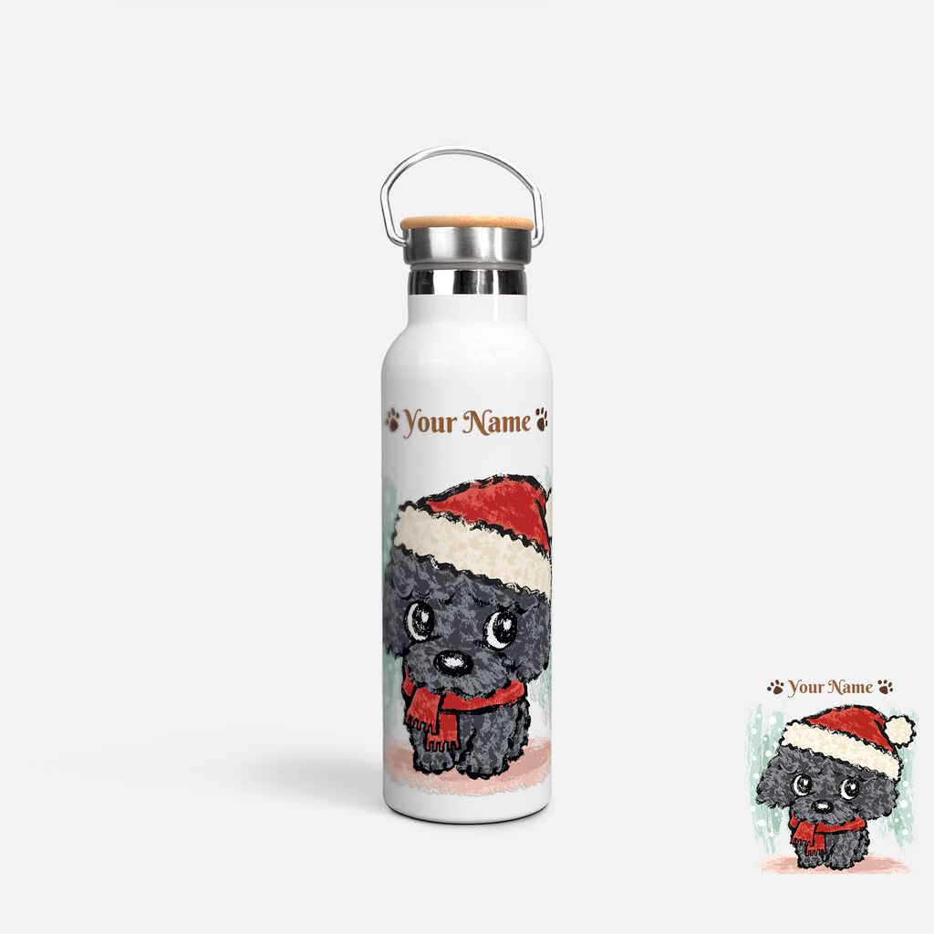 PETS - BLACK POODLE & RED HAT