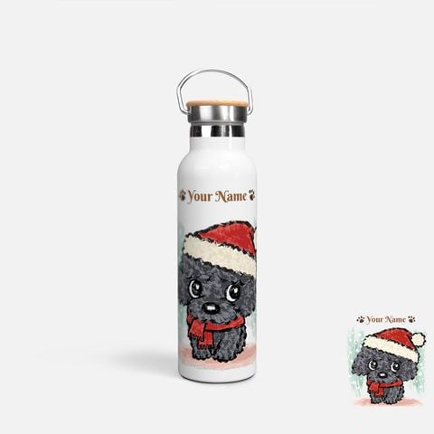 PETS - BLACK POODLE & RED HAT