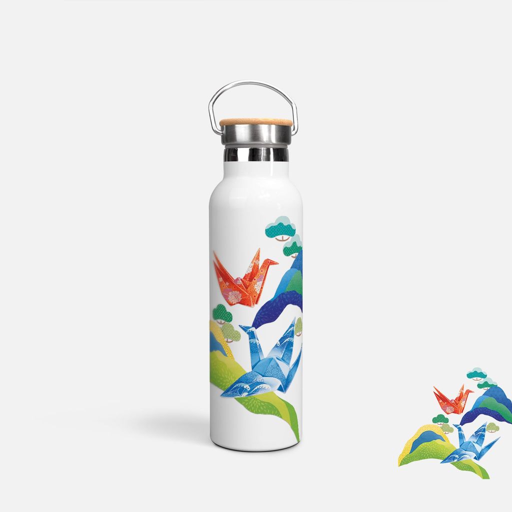 ORIGAMI CRANE - FLYING OVER PINE TREE