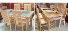 bộ bàn ăn 2 tầng gỗ sồi