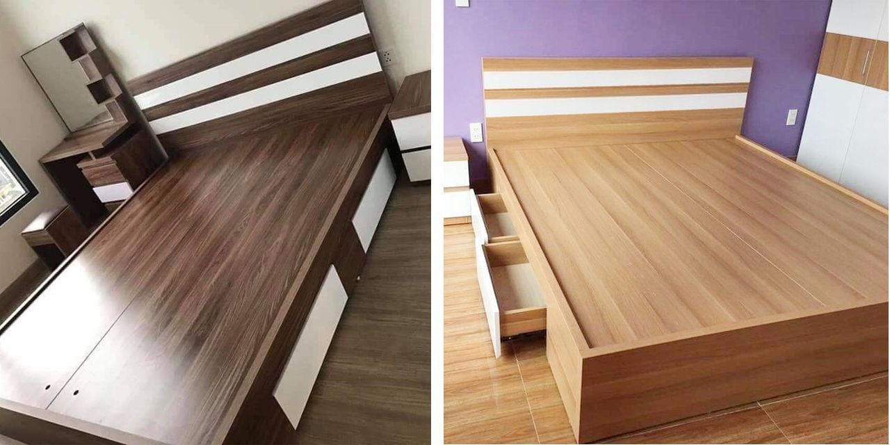 giường ngủ gỗ công nghiệp melamine – Nội thất tây ninh