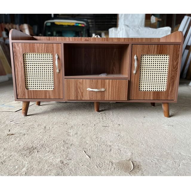 tủ kệ tivi cánh mây chân gỗ melamine
