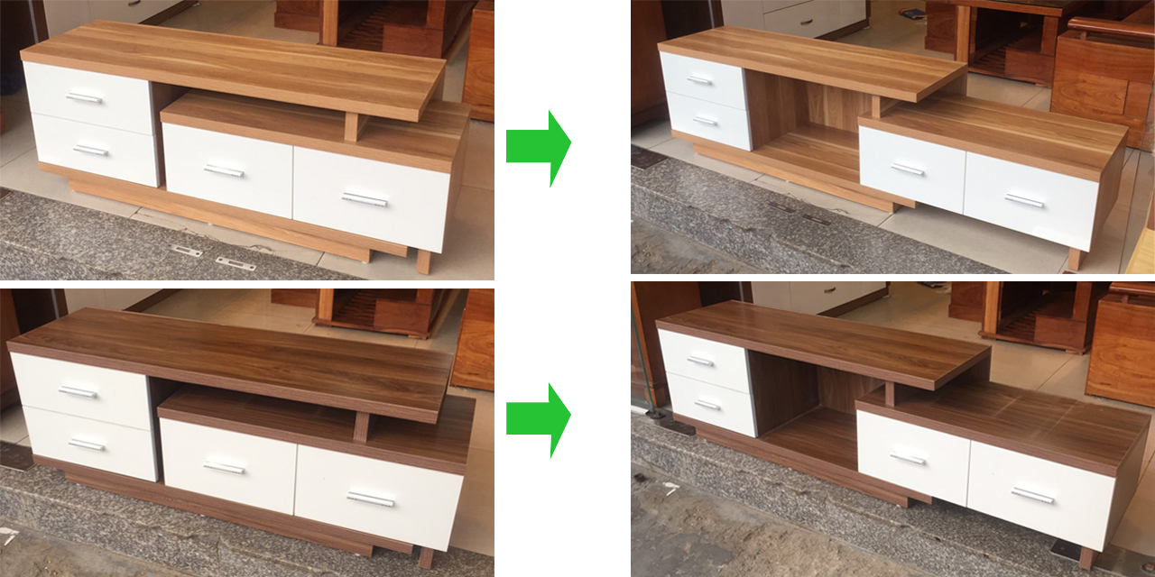 tủ kệ tivi rút gỗ melamine 1 đầu
