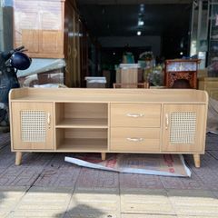 tủ kệ tivi cánh mây chân gỗ melamine