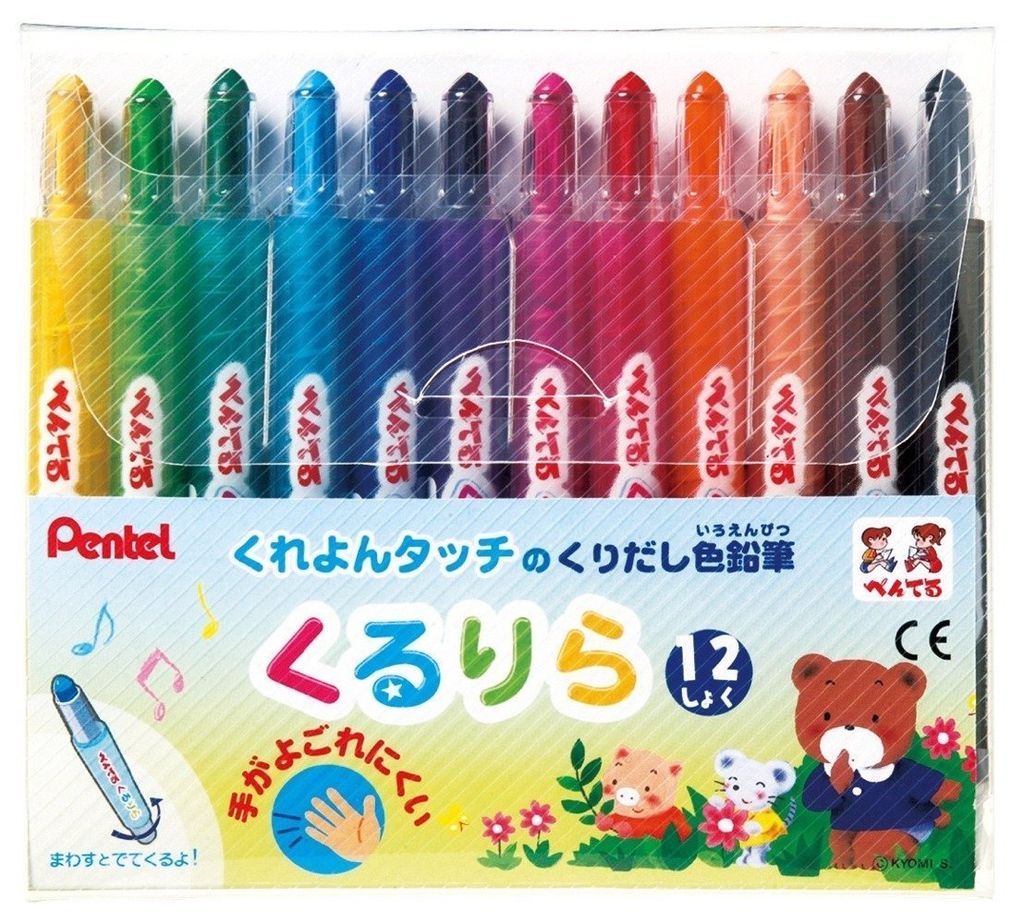 Bút sáp dạng thỏi son Pentel 12 màu