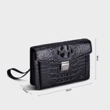  Clutch cầm tay da cá sấu nguyên con một khóa cở lớn CT006 