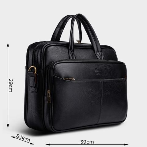 Cặp Công Sở Lata (Thời trang nam basic - Cặp da CA22D) màu đen