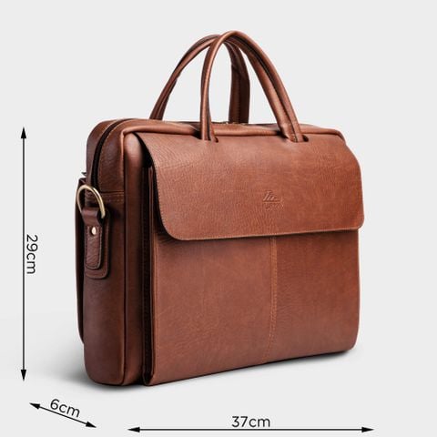 Cặp Công Sở Lata (Thời trang nam đựng laptop 13.3 inch - Cặp da CA21BD) màu bò đậm