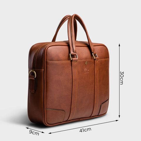 Cặp Công Sở Lata (Thời trang nam đựng laptop 15 inch - Cặp da CA31BD) màu bò đậm