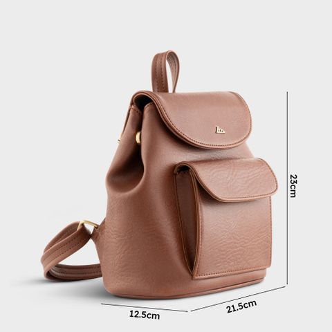 Balo Lata (Thời trang nữ nắp gập tiện lợi cỡ trung - Balo da BAL79)