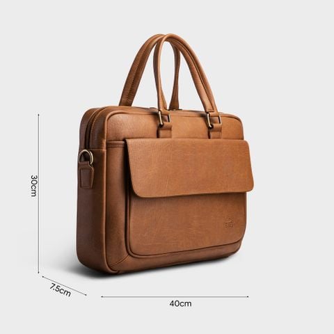 Cặp Công Sở Lata (Thời trang nam đựng laptop 14 inch - Cặp da CA23BN) màu bò nhạt