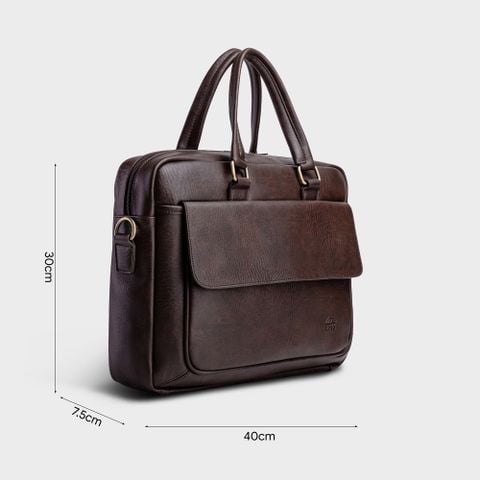 Cặp Công Sở Lata (Thời trang nam đựng laptop 14 inch - Cặp da CA23N) màu nâu