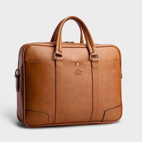 Cặp Công Sở Lata (Thời trang nam đựng laptop 15 inch - Cặp da CA31BN) màu bò nhạt
