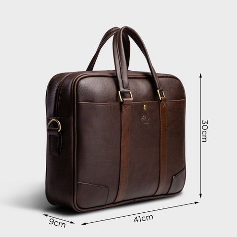 Cặp Công Sở Lata (Thời trang nam đựng laptop 15 inch - Cặp da CA31N) màu nâu