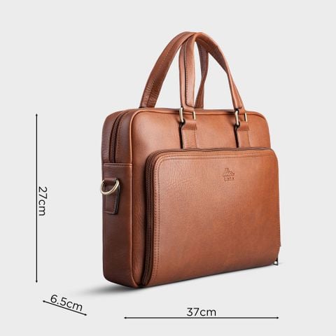 Cặp Công Sở Lata (Thời trang nam đựng laptop 14 inch - Cặp da CA32BD) màu bò đậm