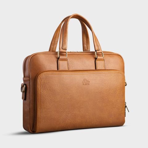 Cặp Công Sở Lata (Thời trang nam đựng laptop 14 inch - Cặp da CA32BN) màu bò nhạt