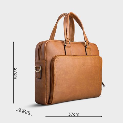 Cặp Công Sở Lata (Thời trang nam đựng laptop 14 inch - Cặp da CA32BN) màu bò nhạt